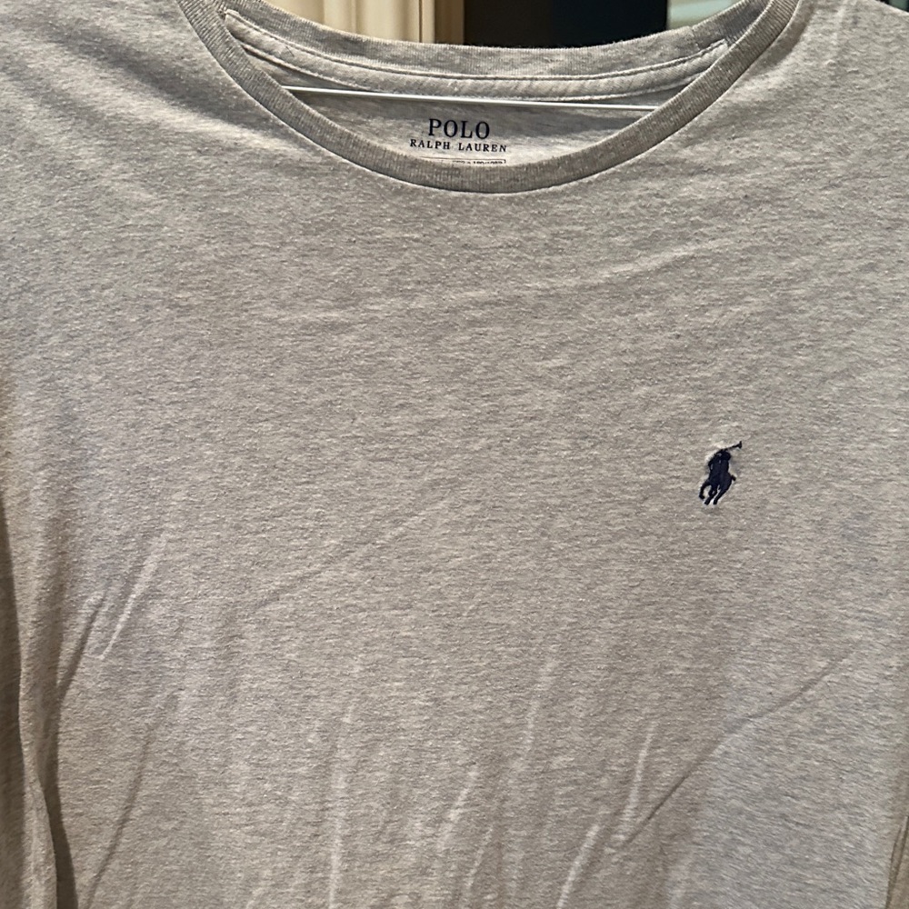 Polo by Ralph Lauren Light Gray Short Sleeve Tee with Navy Horse